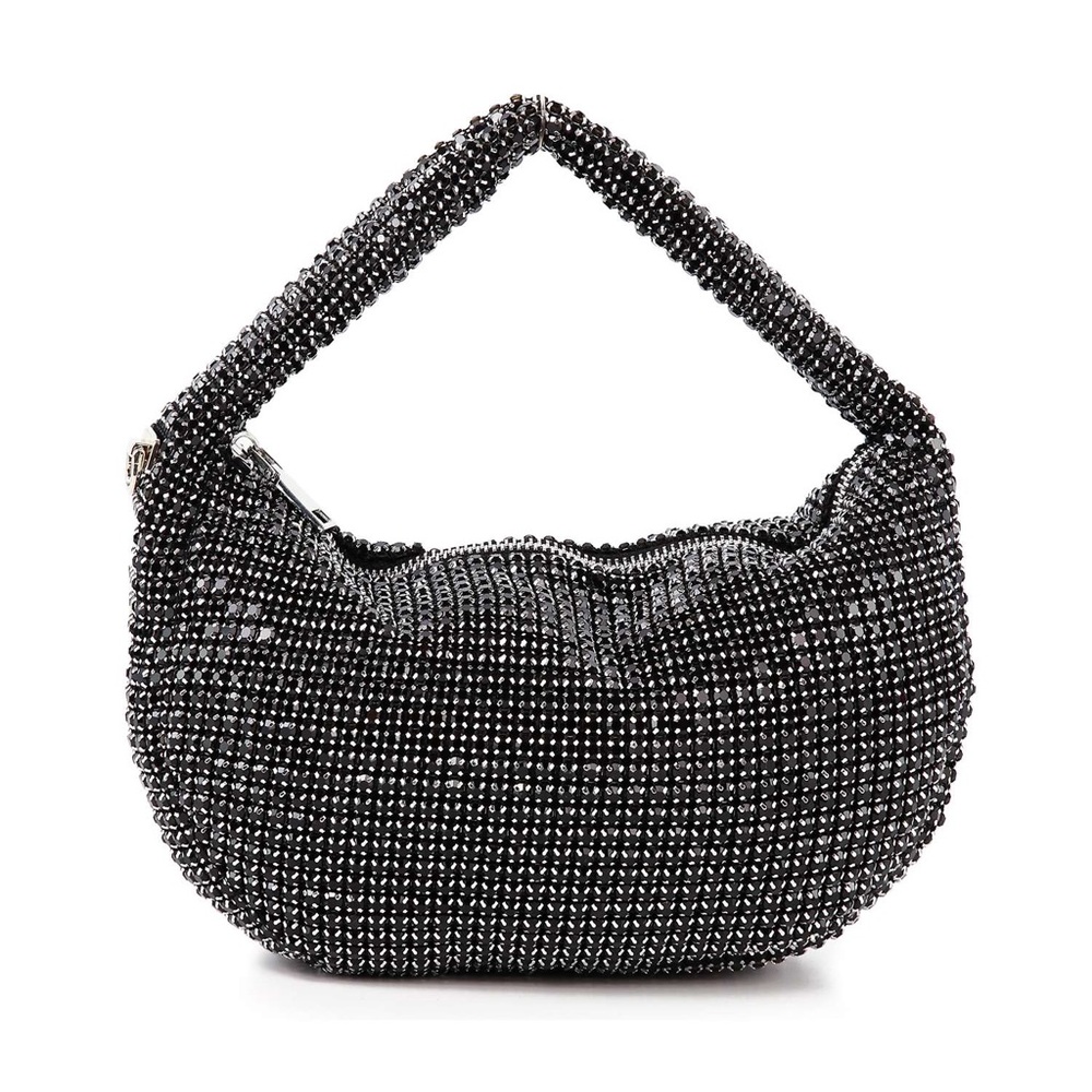 Rhinestone Crescent hand Bag – Glam Statement Piece(black)